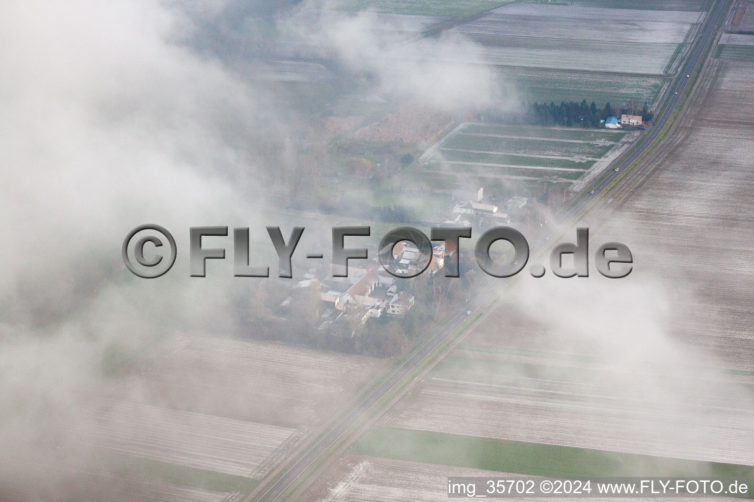 Aerial photograpy of Höfen in the state Rhineland-Palatinate, Germany