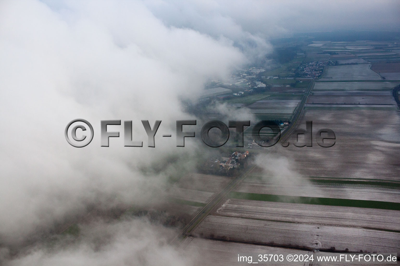 Höfen in the state Rhineland-Palatinate, Germany from above