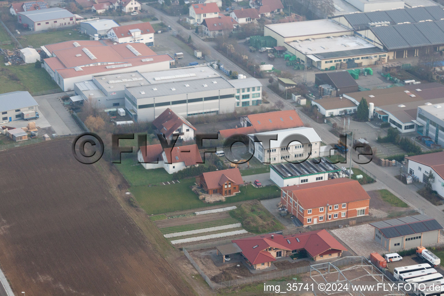 Hatzenbühl in the state Rhineland-Palatinate, Germany seen from a drone