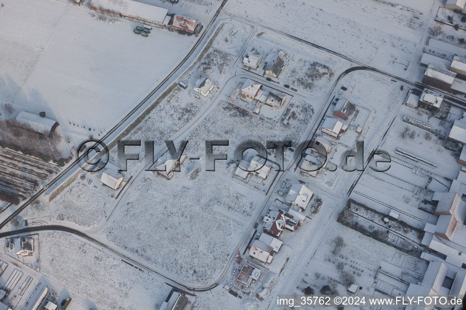 Aerial photograpy of New development area in Hatzenbühl in the state Rhineland-Palatinate, Germany