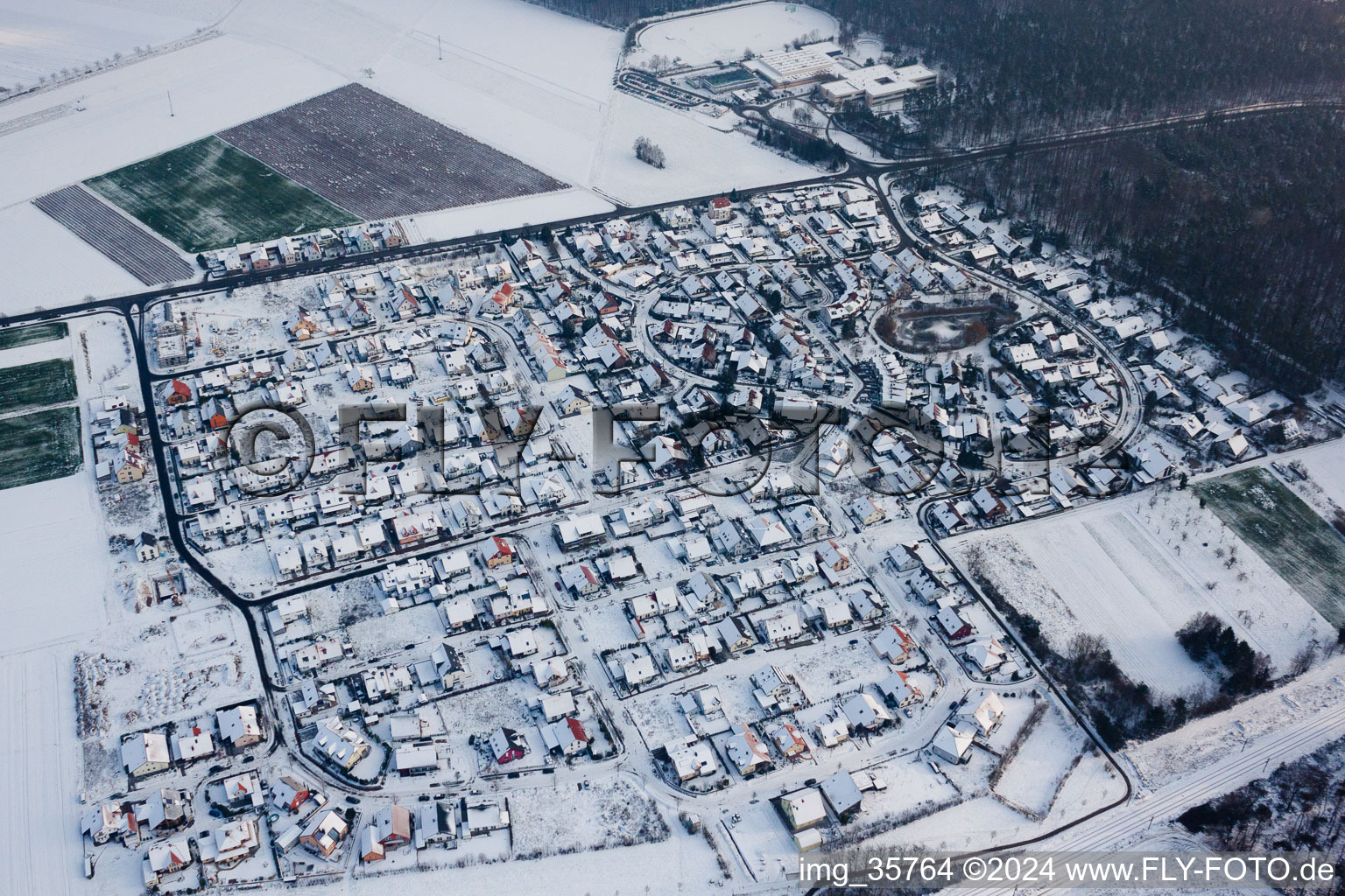 New development area in Rheinzabern in the state Rhineland-Palatinate, Germany