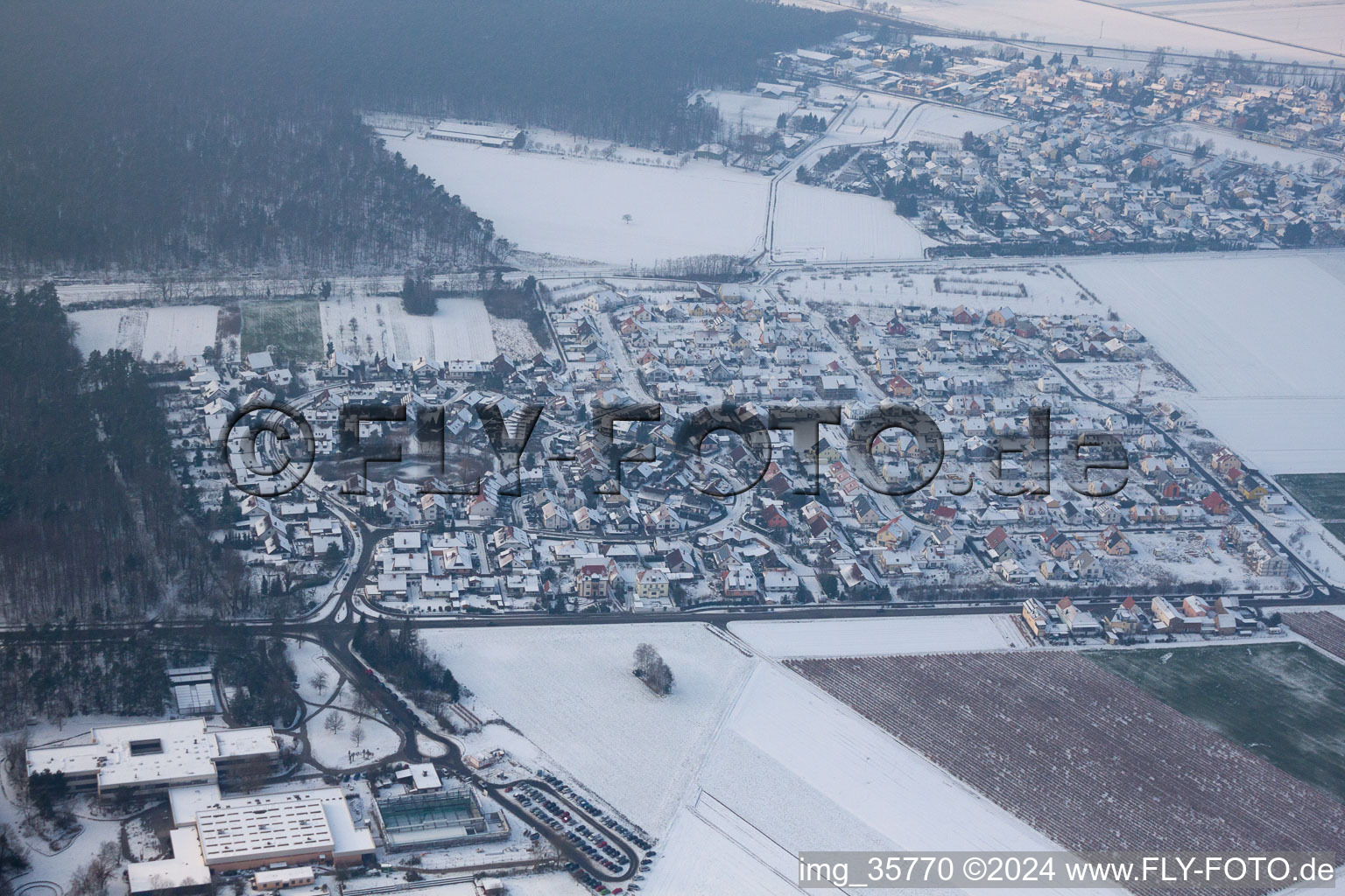 Drone image of Rheinzabern in the state Rhineland-Palatinate, Germany