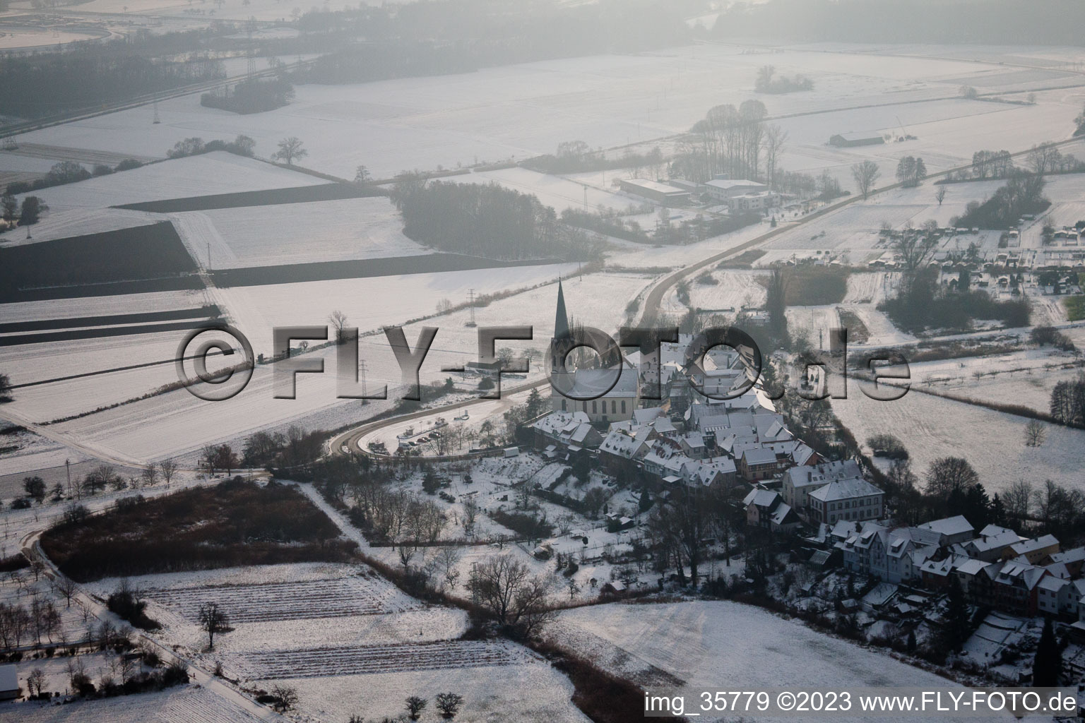 Drone image of Jockgrim in the state Rhineland-Palatinate, Germany