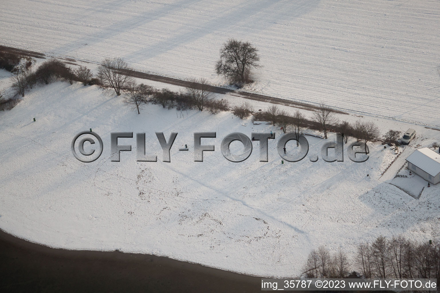 Jockgrim in the state Rhineland-Palatinate, Germany seen from a drone