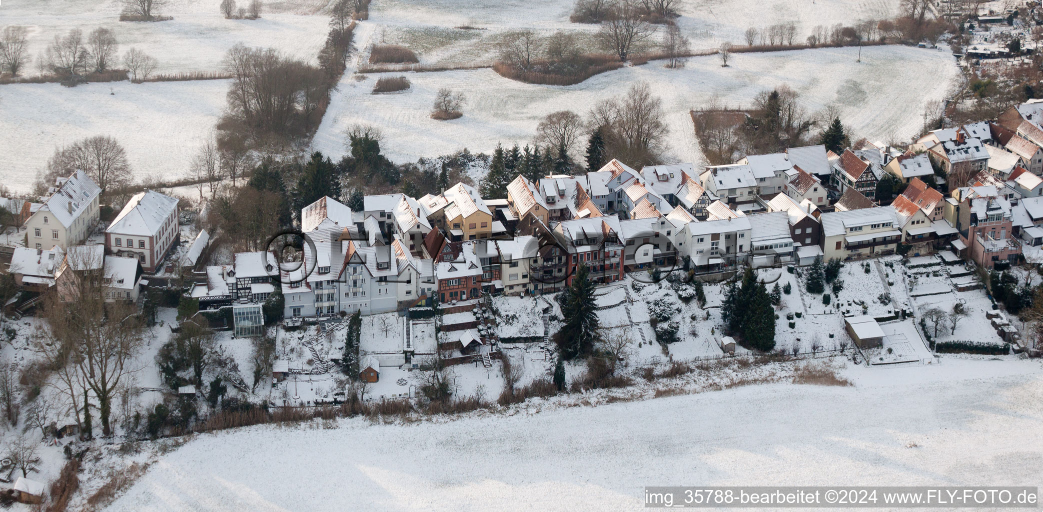 Aerial view of Jockgrim in the state Rhineland-Palatinate, Germany