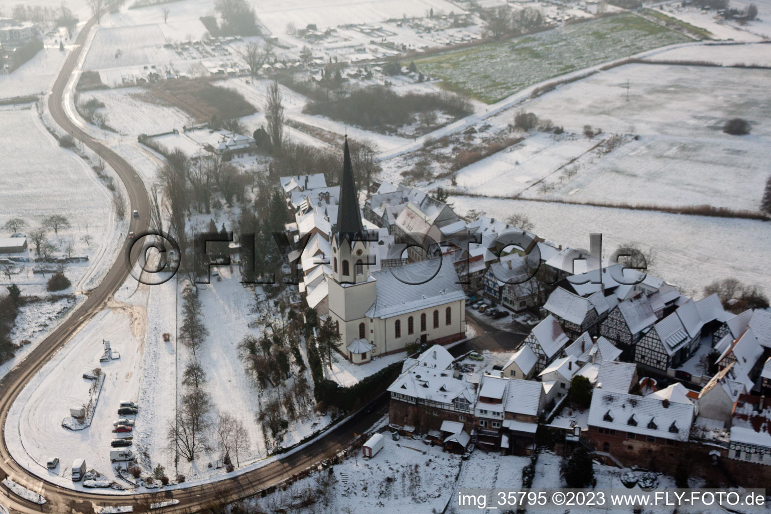 Aerial photograpy of Jockgrim in the state Rhineland-Palatinate, Germany