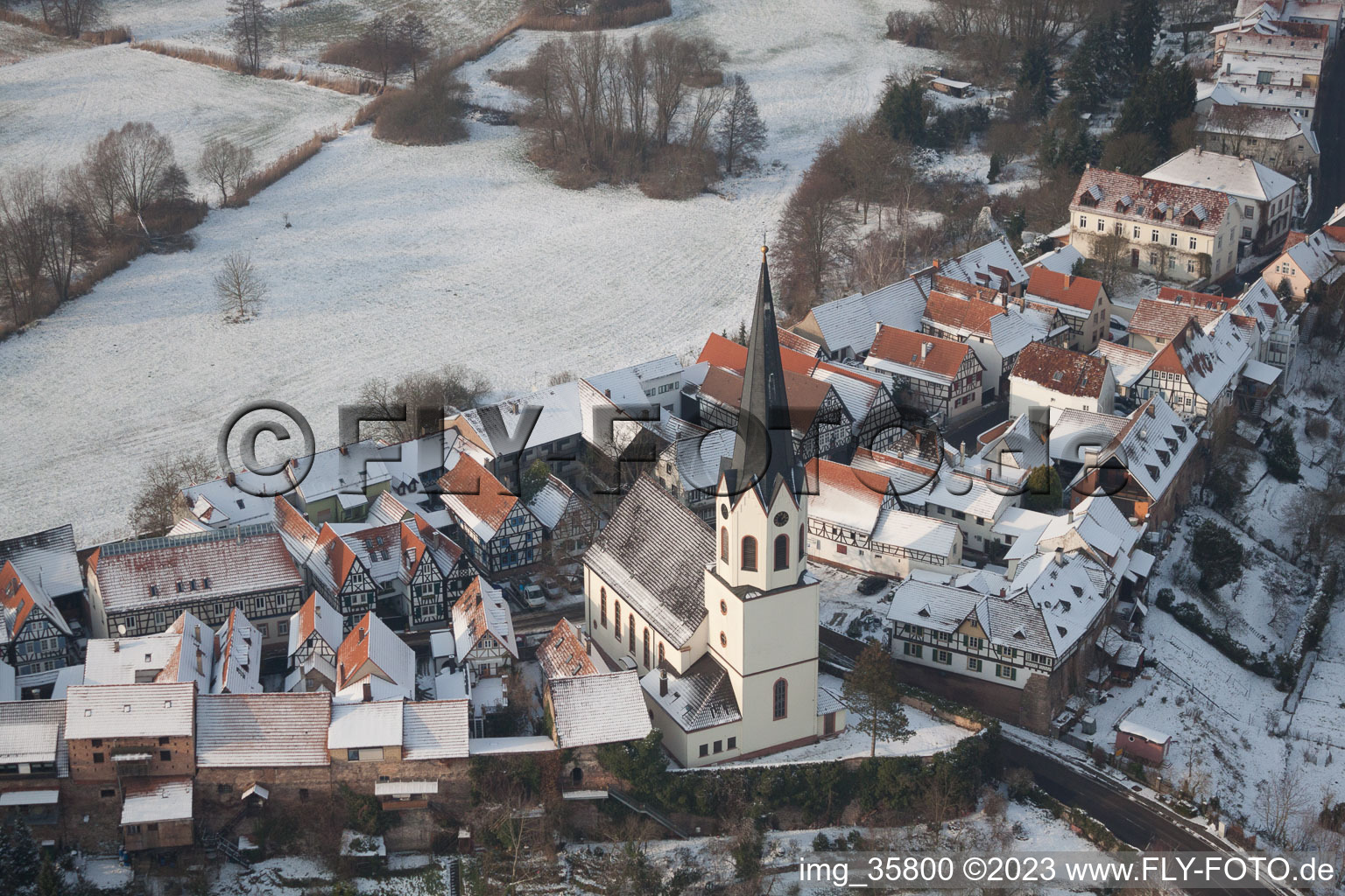 Oblique view of Jockgrim in the state Rhineland-Palatinate, Germany