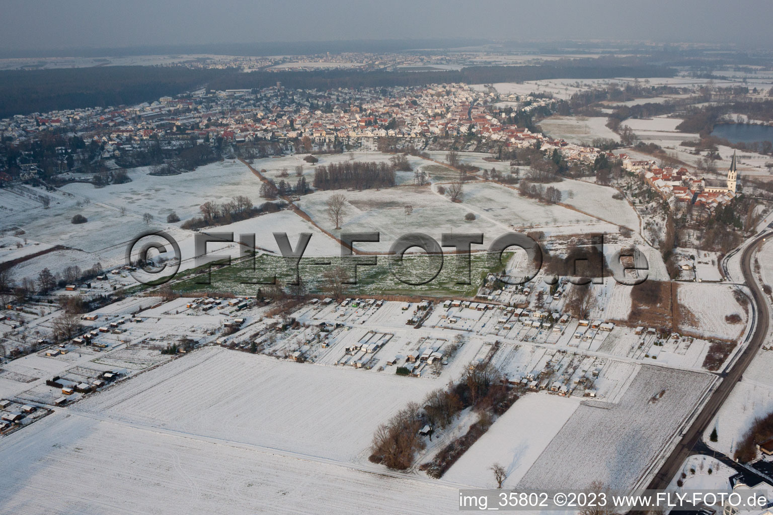 Jockgrim in the state Rhineland-Palatinate, Germany out of the air