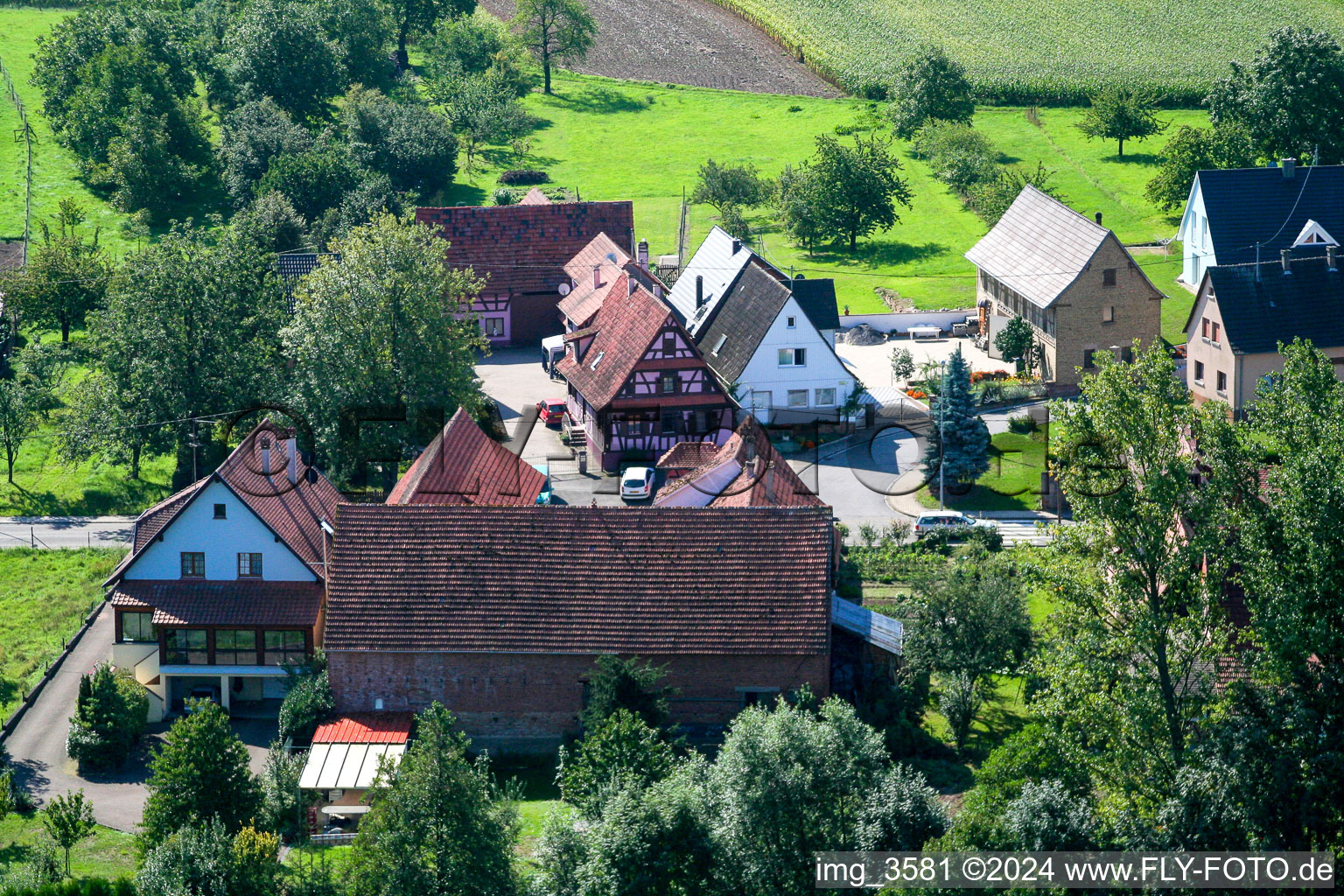 Drone image of Niederlauterbach in the state Bas-Rhin, France