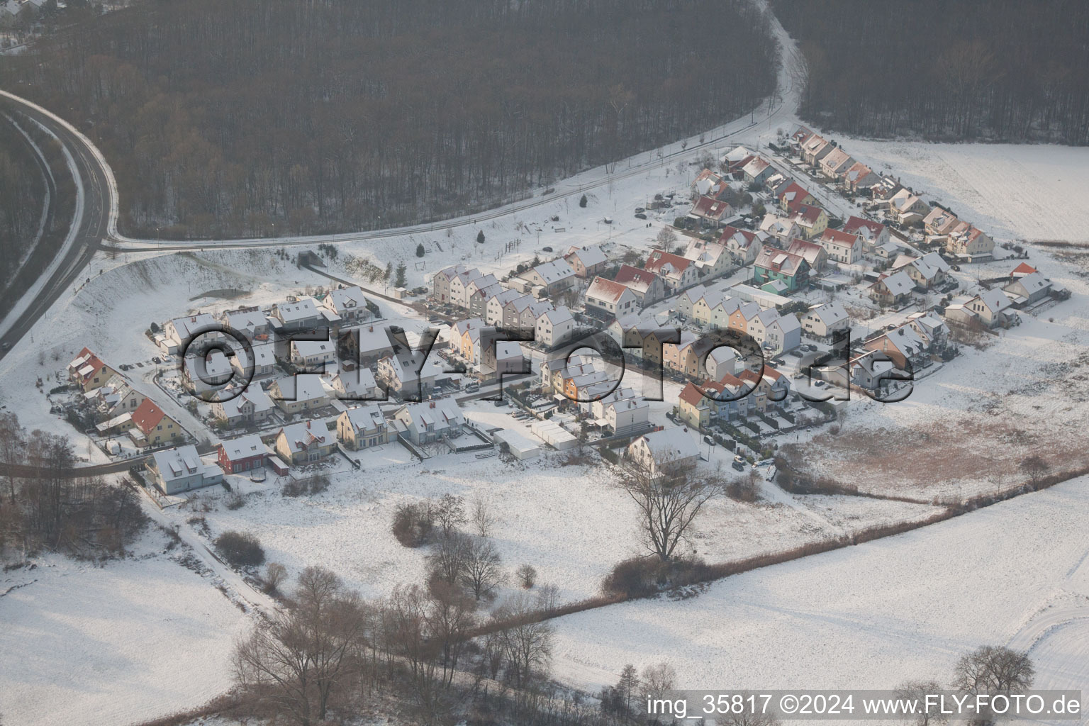 Wörth am Rhein in the state Rhineland-Palatinate, Germany from the drone perspective