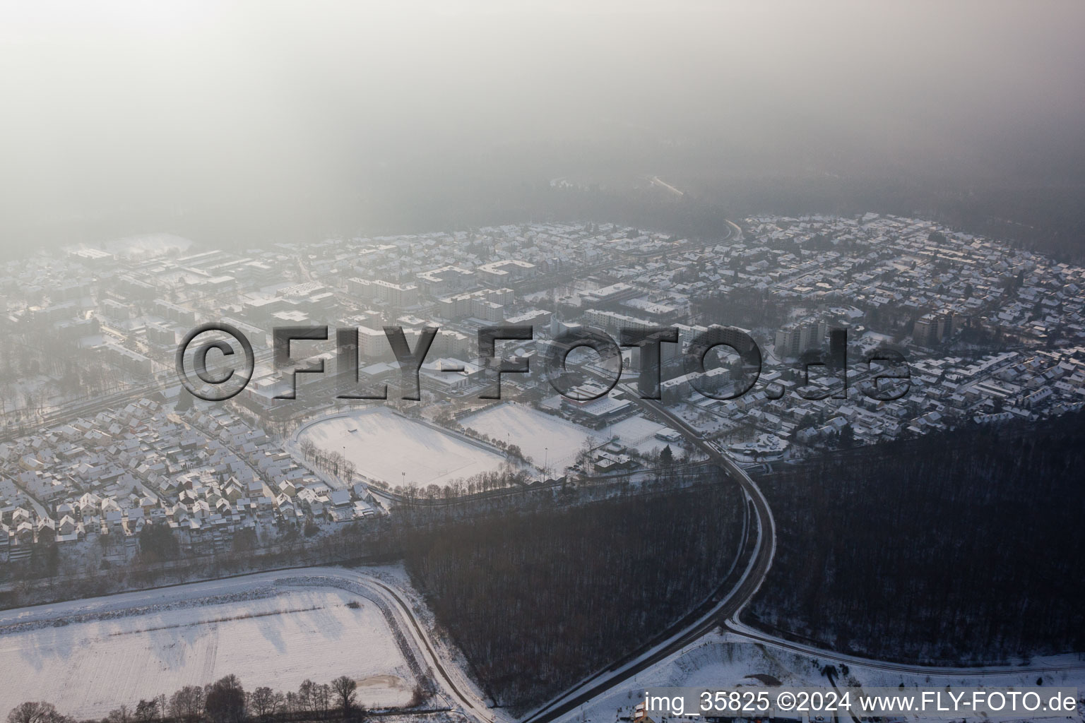 Dorschberg in Wörth am Rhein in the state Rhineland-Palatinate, Germany viewn from the air