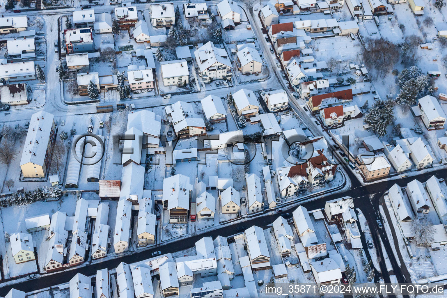 Aerial photograpy of Saarstr in Kandel in the state Rhineland-Palatinate, Germany