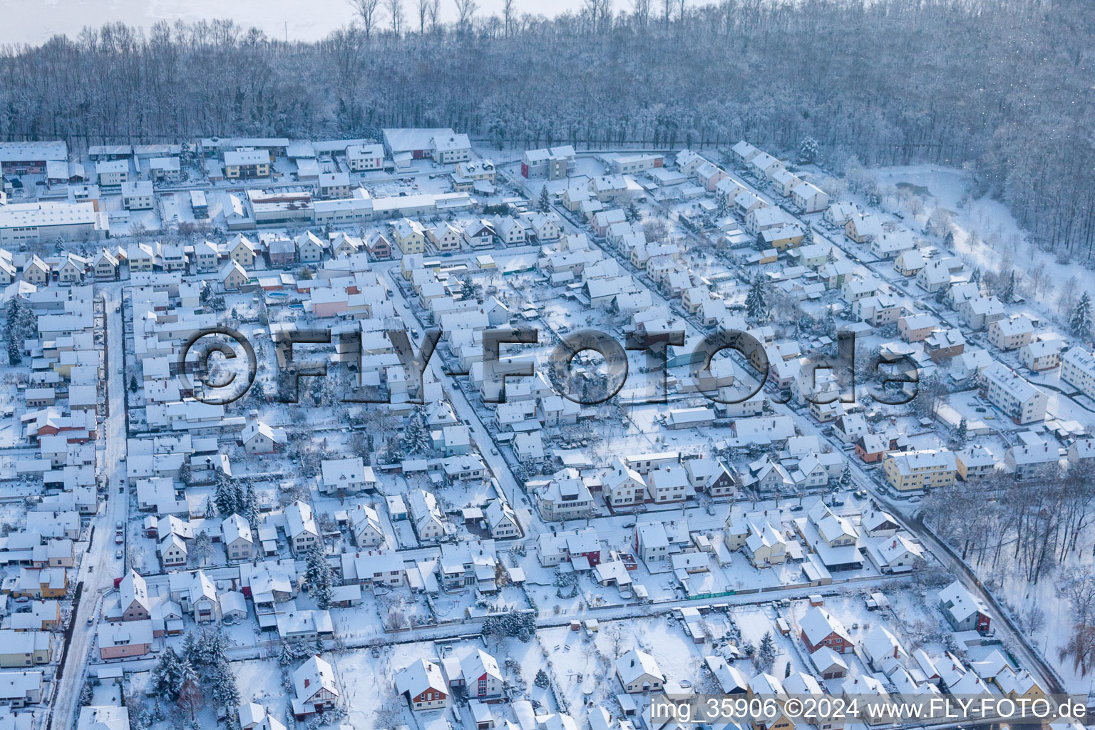 Settlement in Kandel in the state Rhineland-Palatinate, Germany seen from a drone