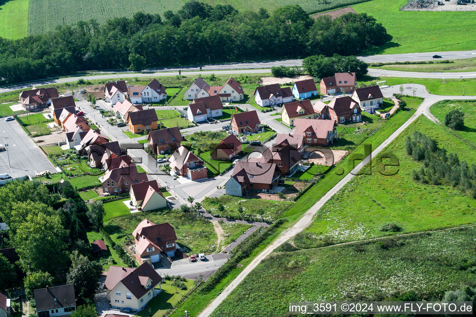 Lauterbourg in the state Bas-Rhin, France from above