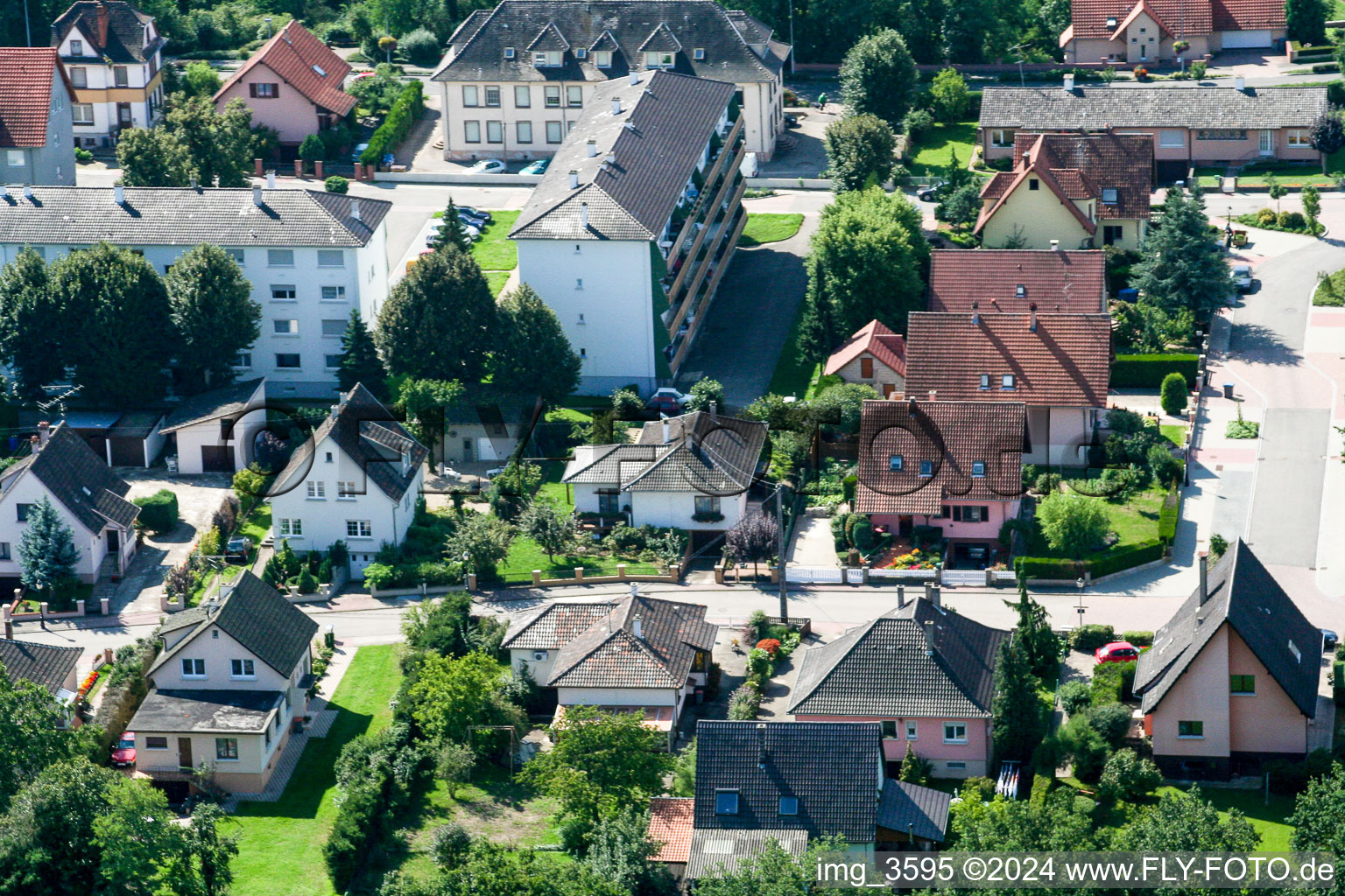 Bird's eye view of Lauterbourg in the state Bas-Rhin, France