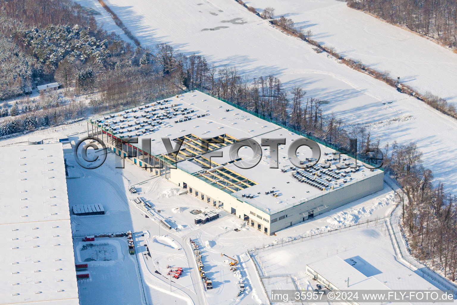 Horst Industrial Area in the district Minderslachen in Kandel in the state Rhineland-Palatinate, Germany from a drone