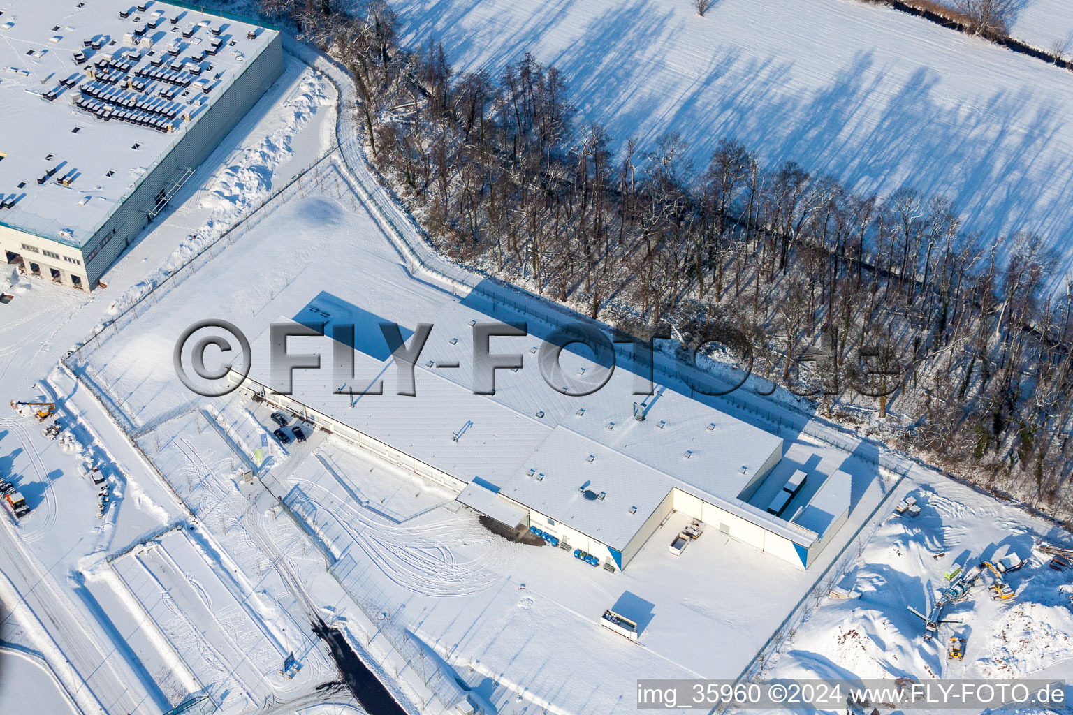 Horst Industrial Area in the district Minderslachen in Kandel in the state Rhineland-Palatinate, Germany seen from a drone