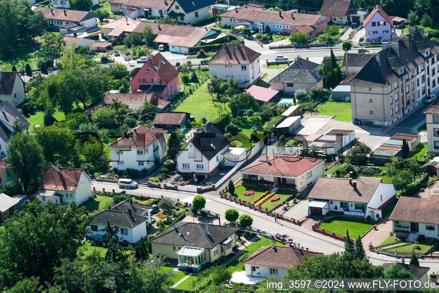 Drone recording of Lauterbourg in the state Bas-Rhin, France