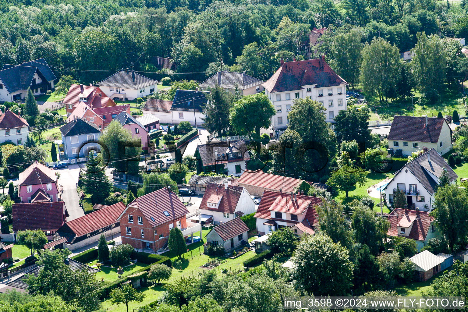 Drone image of Lauterbourg in the state Bas-Rhin, France