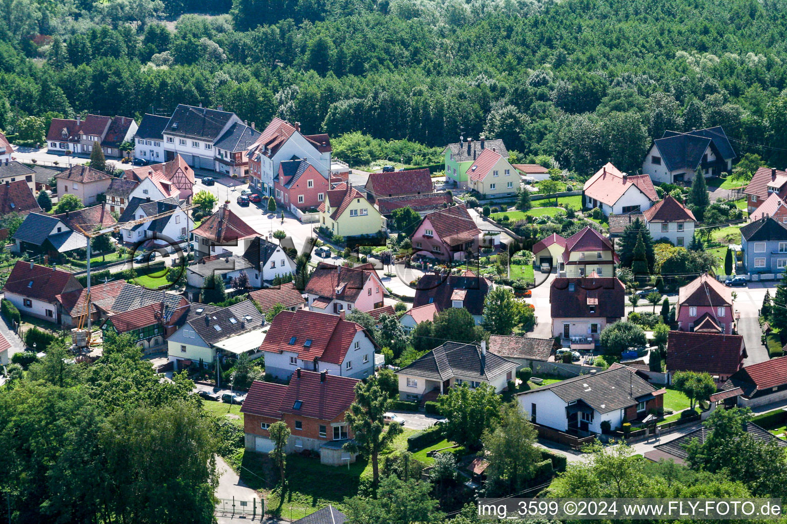 Lauterbourg in the state Bas-Rhin, France from the drone perspective