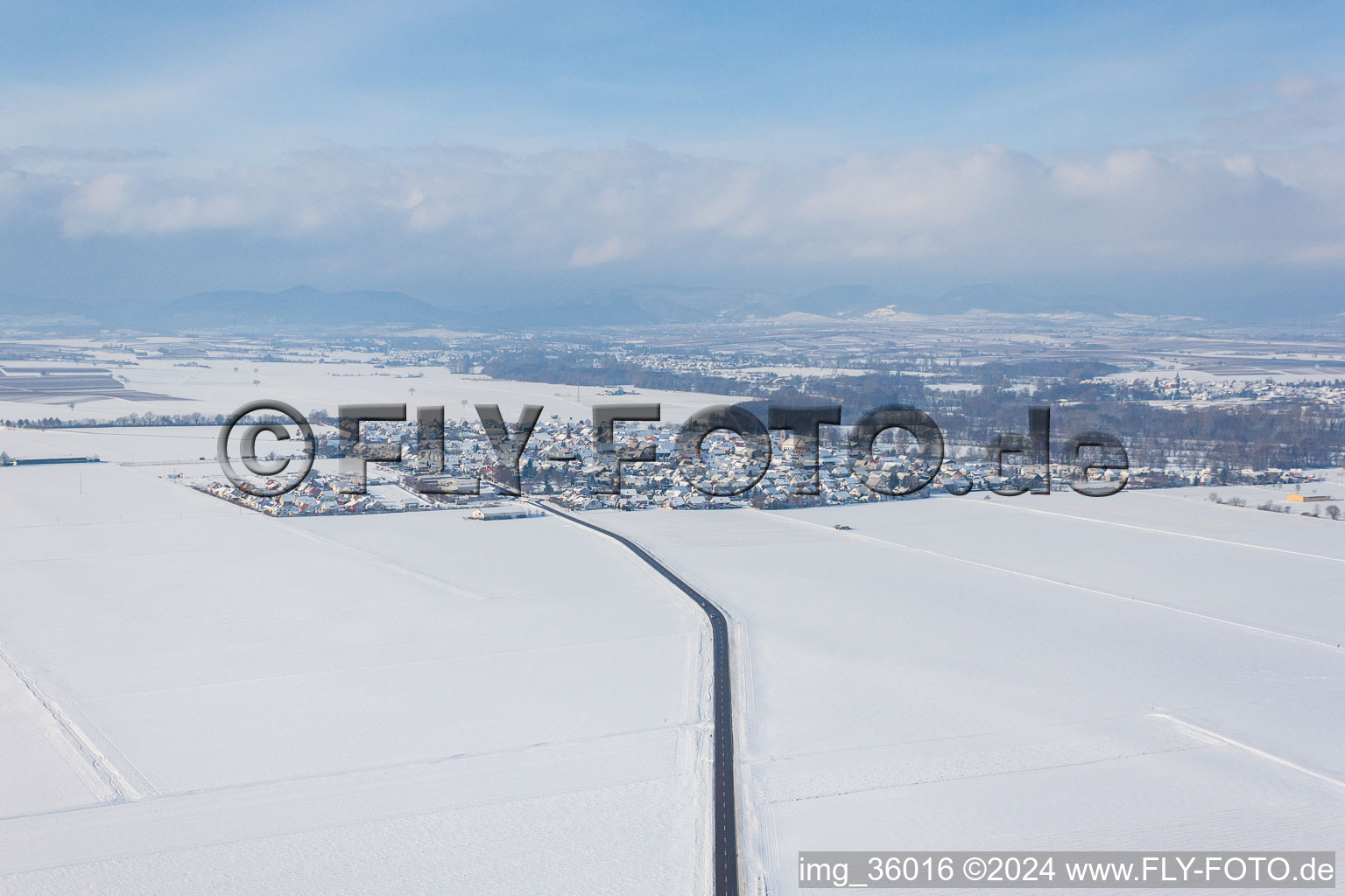 Brotäcker new development area in Steinweiler in the state Rhineland-Palatinate, Germany viewn from the air