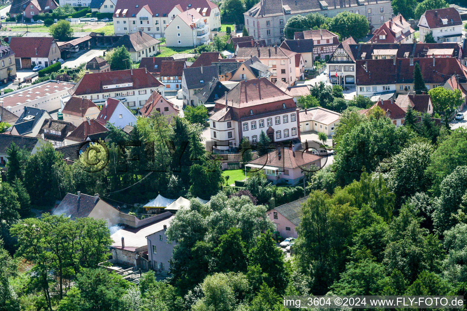 Aerial view of Lauterbourg in the state Bas-Rhin, France