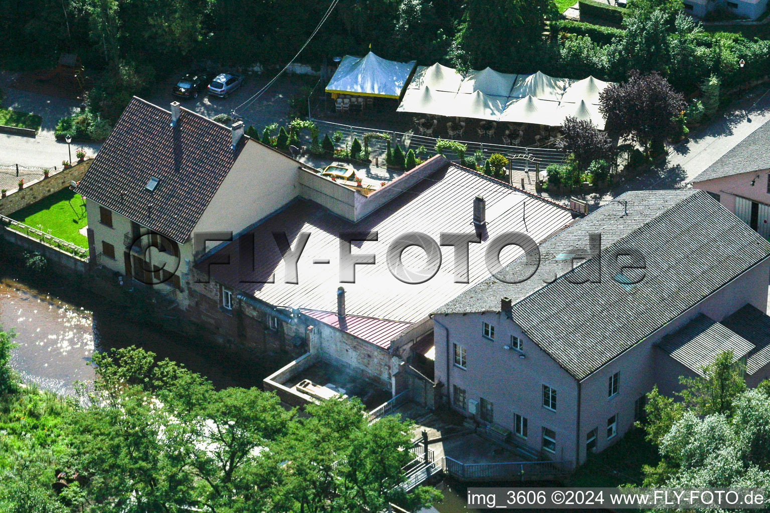 Aerial photograpy of Lauterbourg in the state Bas-Rhin, France