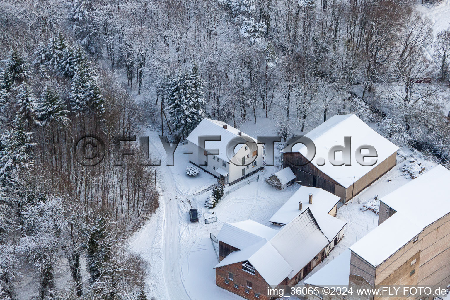 Aerial photograpy of Hardtmühle in Kandel in the state Rhineland-Palatinate, Germany