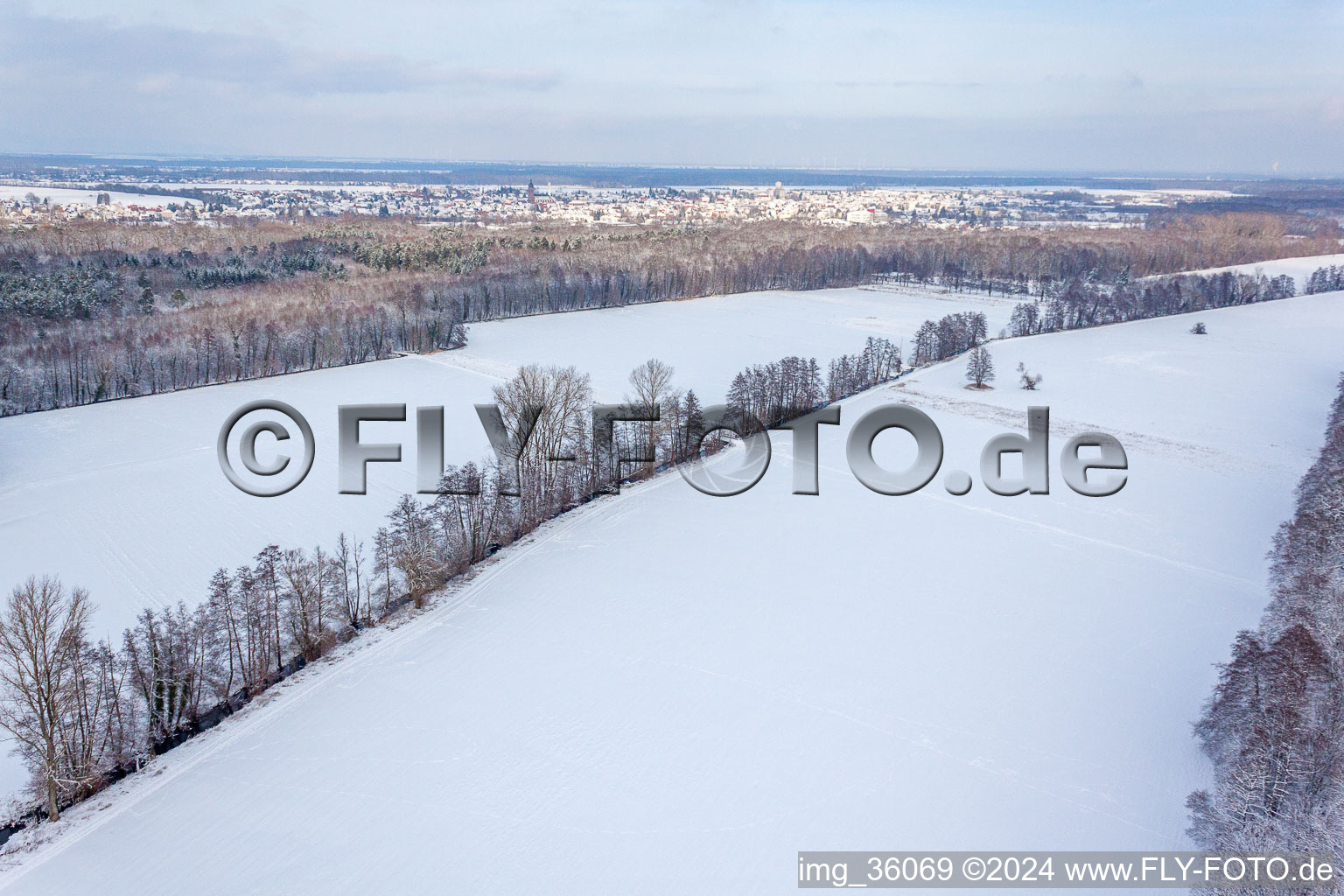 Otterbach Valley in Kandel in the state Rhineland-Palatinate, Germany from above