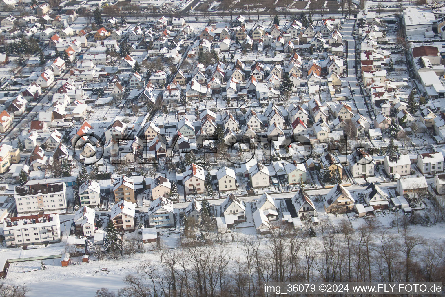 Kandel in the state Rhineland-Palatinate, Germany from the plane