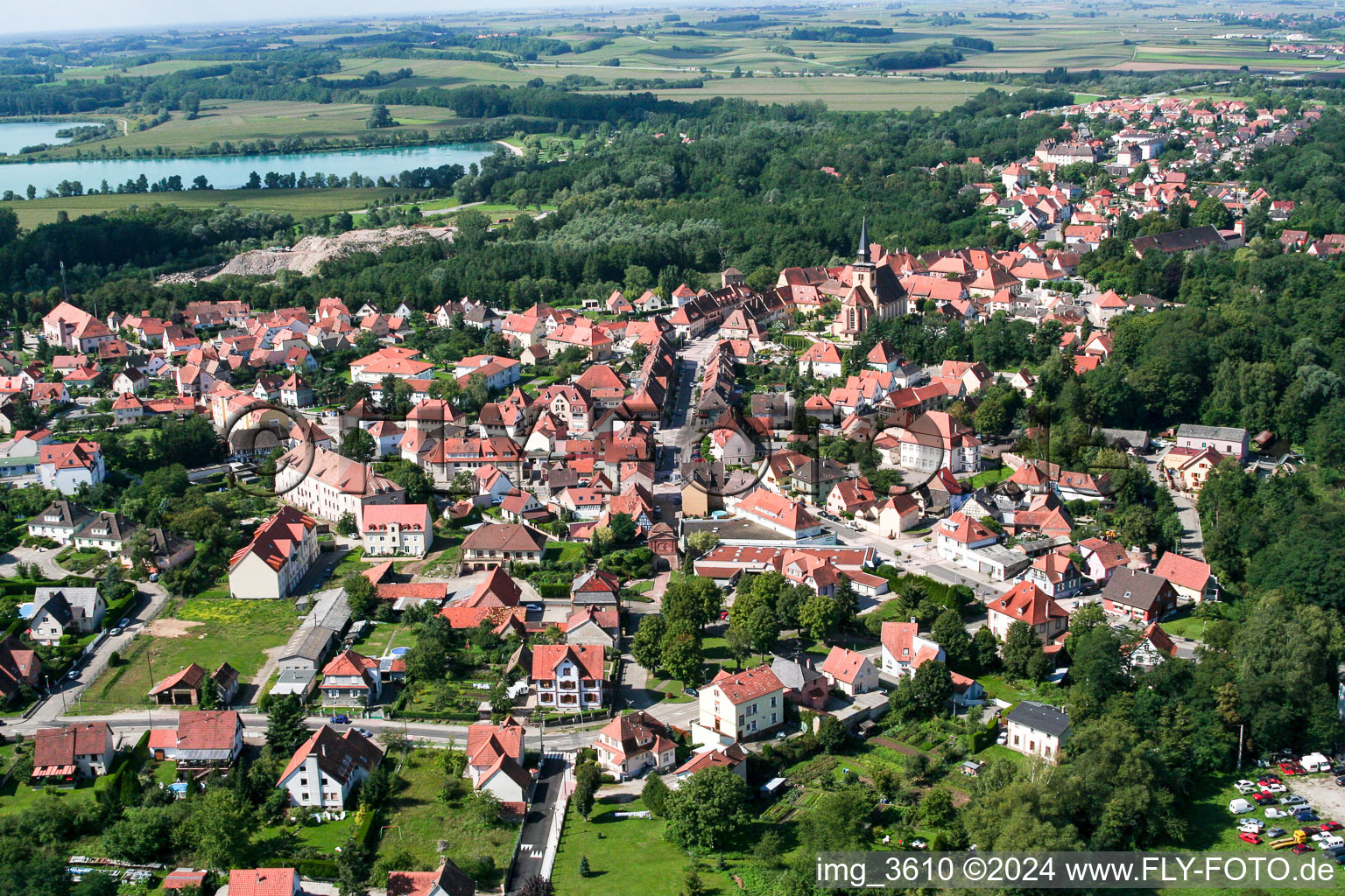 Oblique view of Lauterbourg in the state Bas-Rhin, France