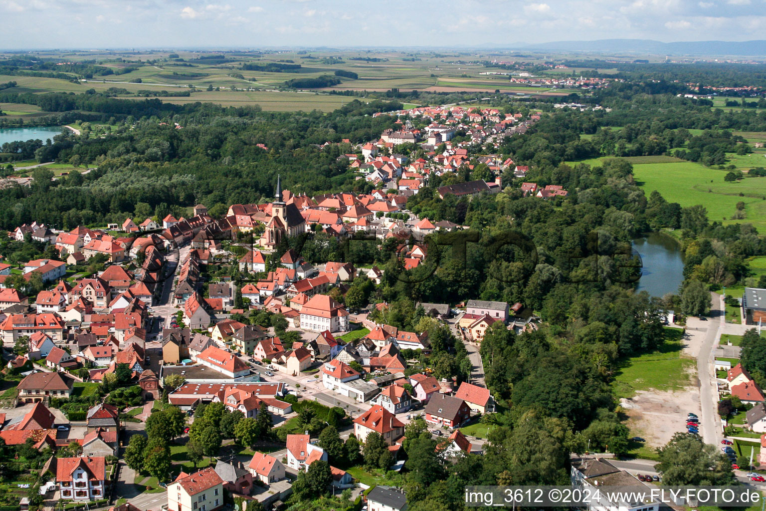 Lauterbourg in the state Bas-Rhin, France out of the air