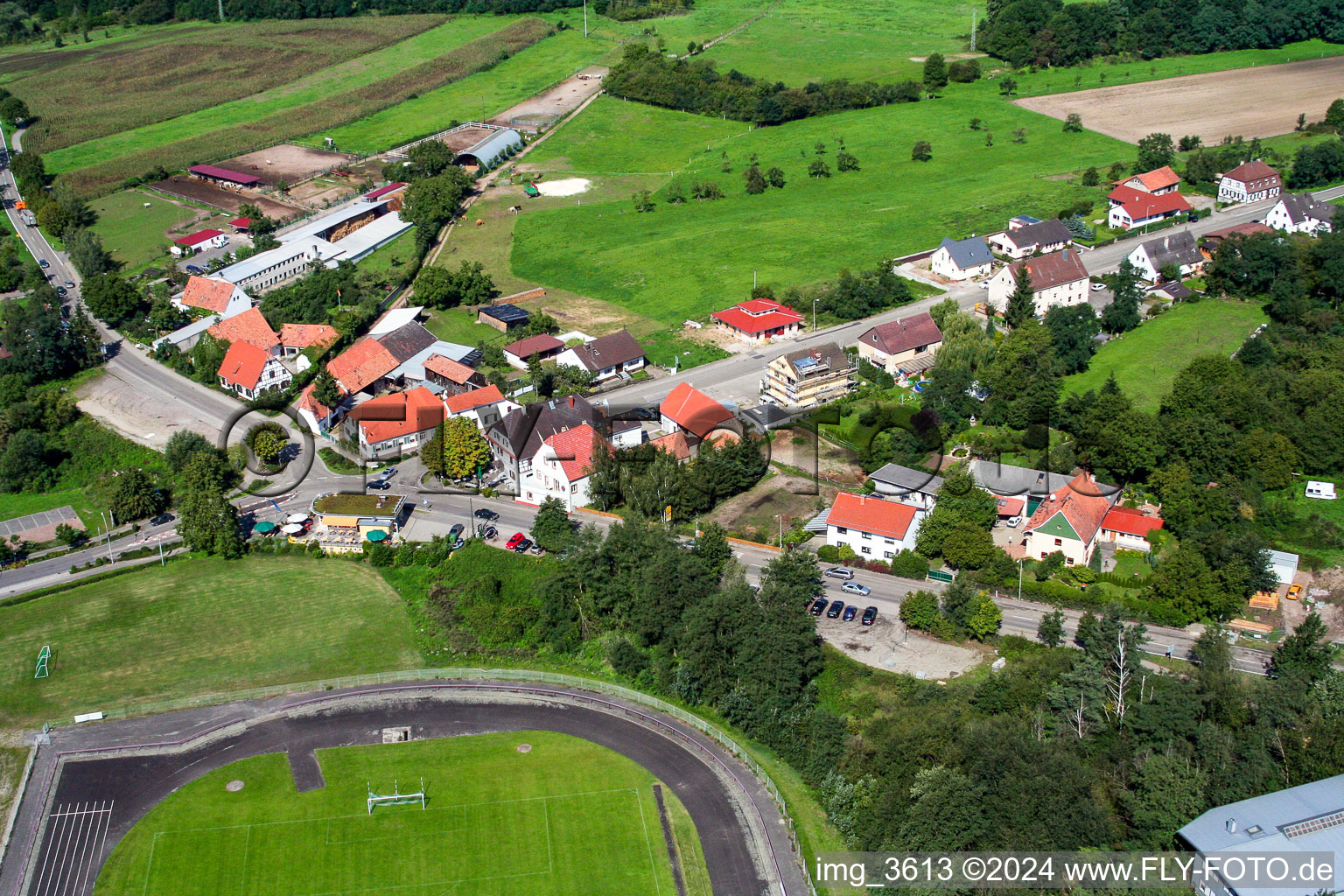 Drone image of District Neulauterburg in Berg in the state Rhineland-Palatinate, Germany