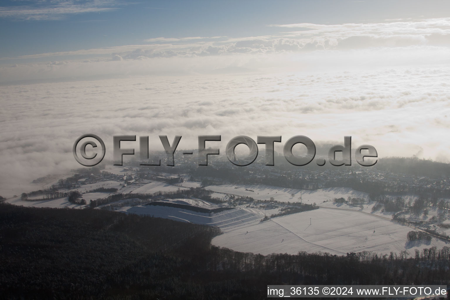 Aerial photograpy of District landfill in Scheibenhardt in the state Rhineland-Palatinate, Germany