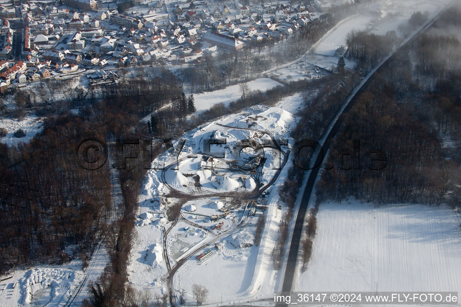 Oblique view of Lauterbourg in the state Bas-Rhin, France