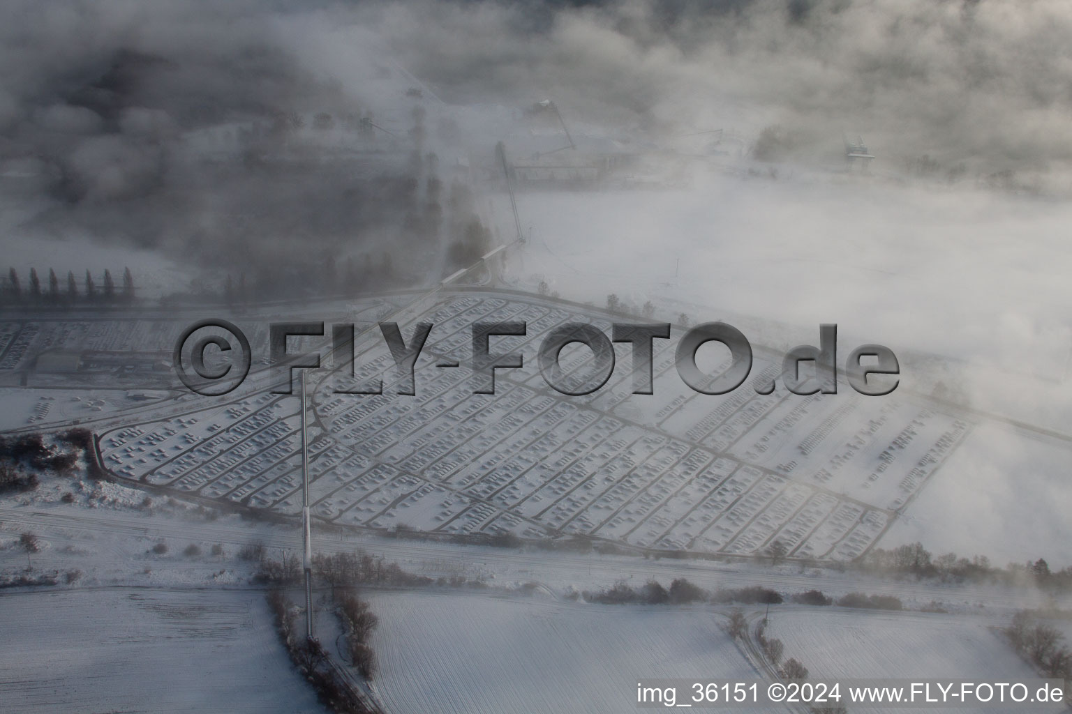 Lauterbourg in the state Bas-Rhin, France seen from above