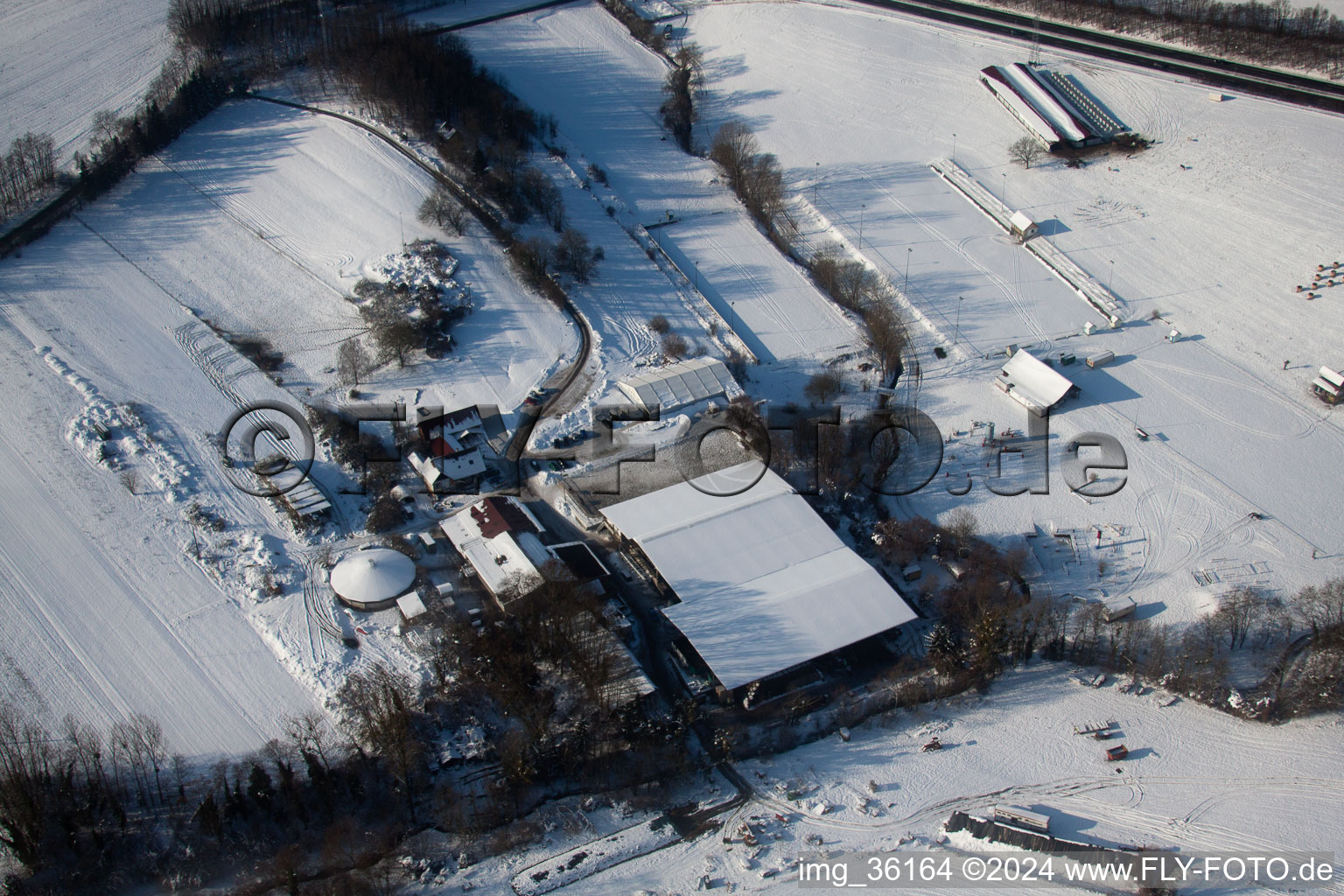 Drone recording of Haras de la Nee in Neewiller-près-Lauterbourg in the state Bas-Rhin, France