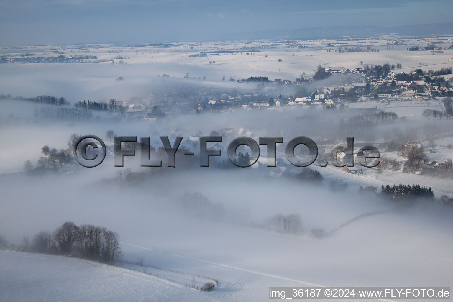 Aerial view of Wintzenbach in the state Bas-Rhin, France