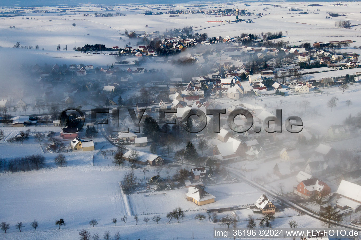 Wintzenbach in the state Bas-Rhin, France from above