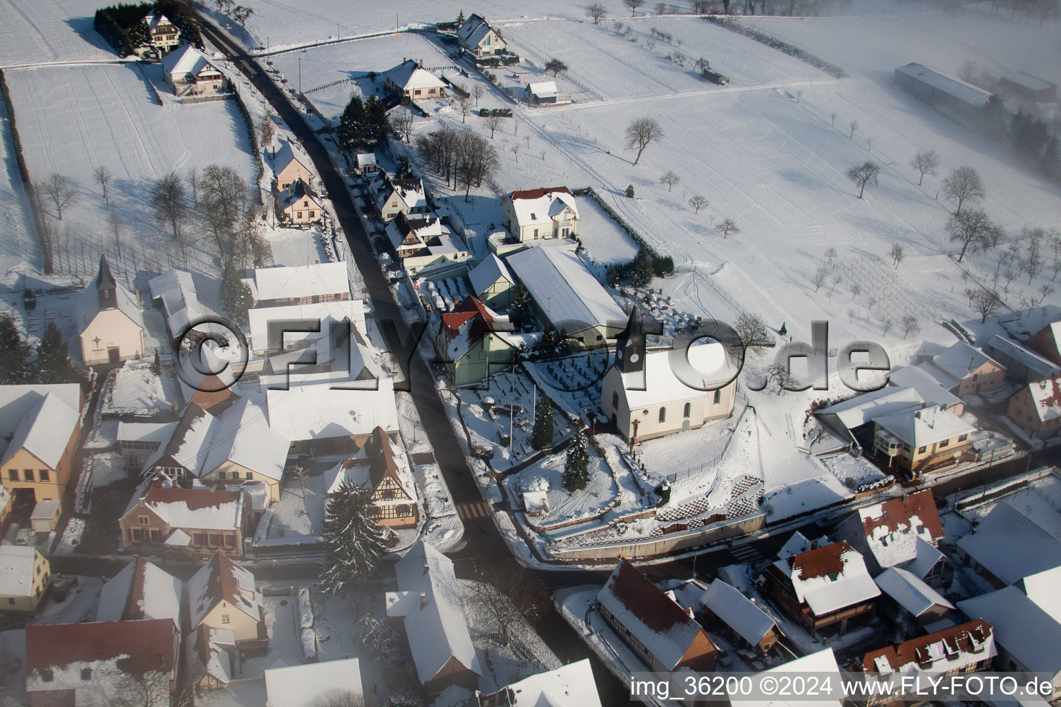 Wintzenbach in the state Bas-Rhin, France seen from above