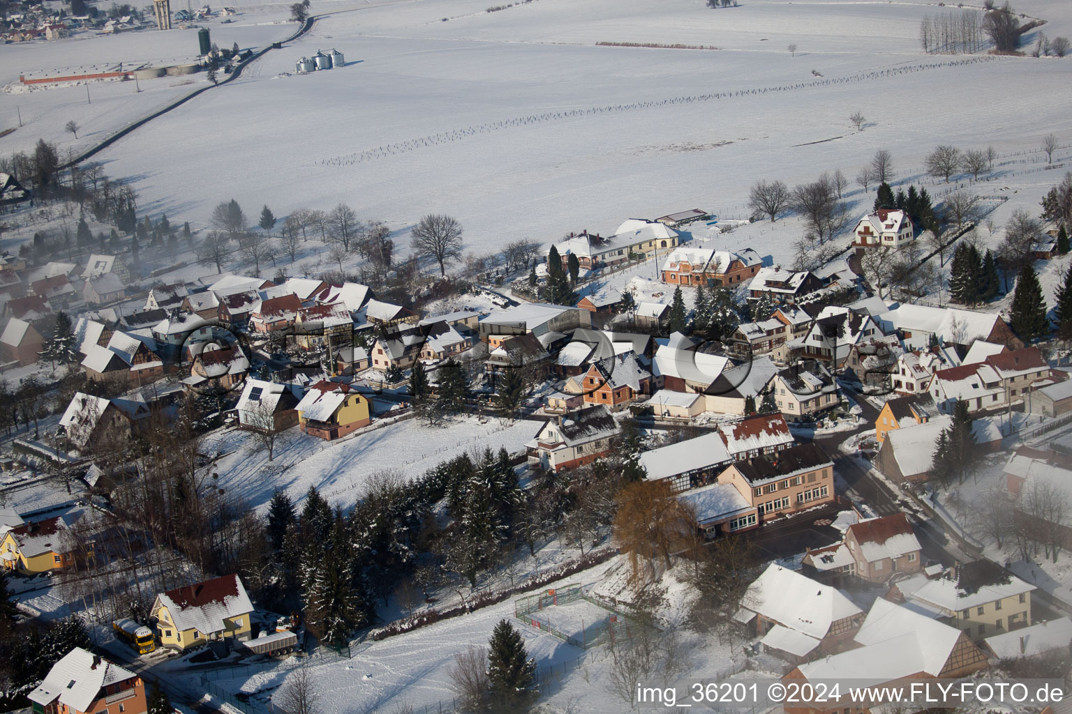 Wintzenbach in the state Bas-Rhin, France from the plane