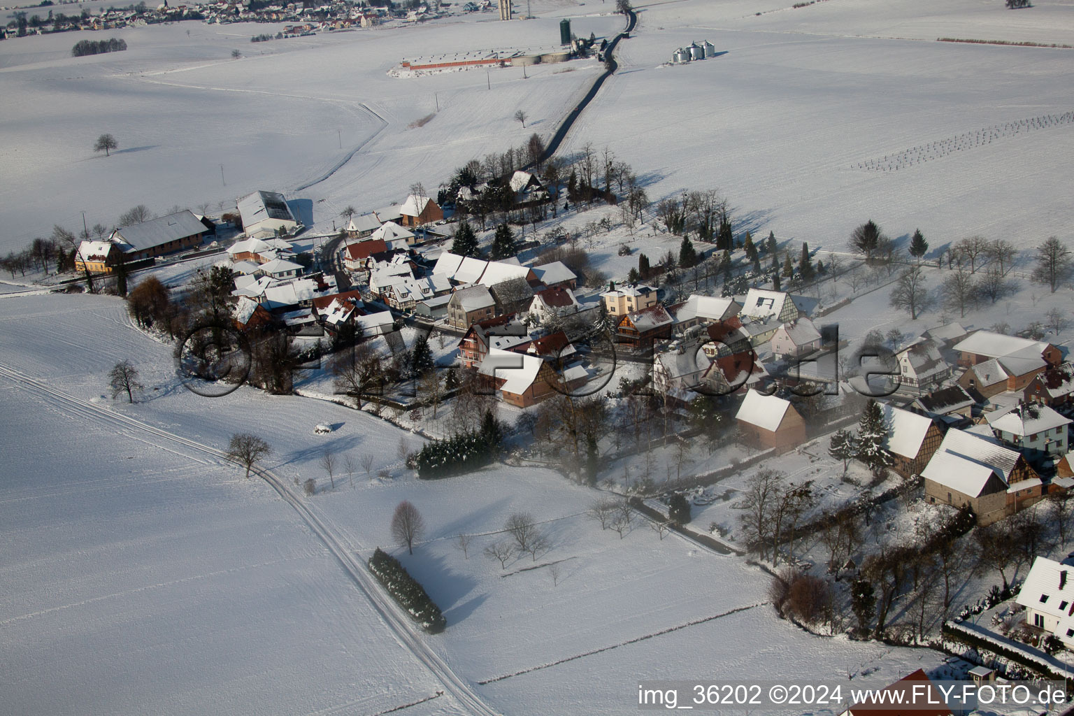 Bird's eye view of Wintzenbach in the state Bas-Rhin, France