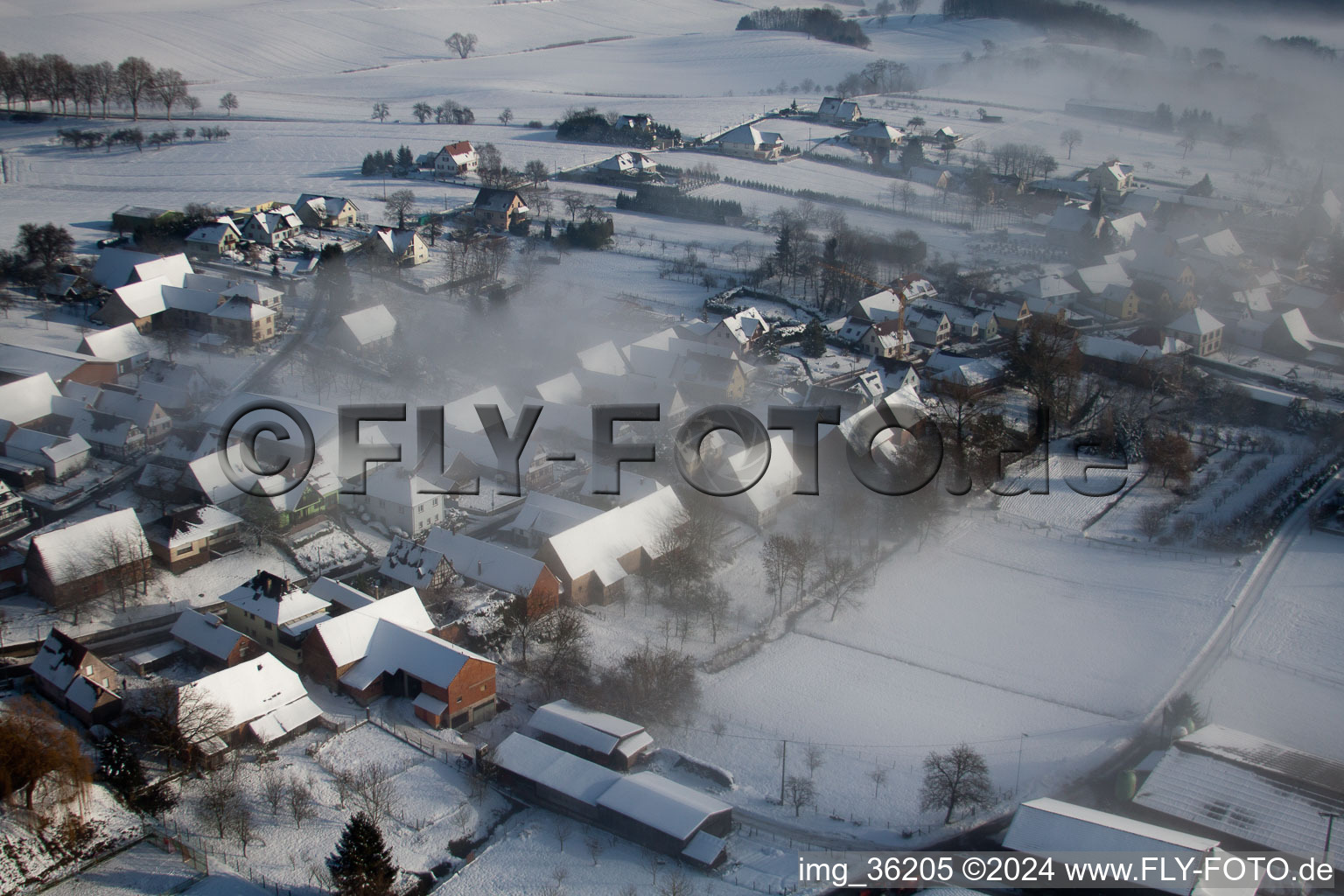 Drone image of Wintzenbach in the state Bas-Rhin, France