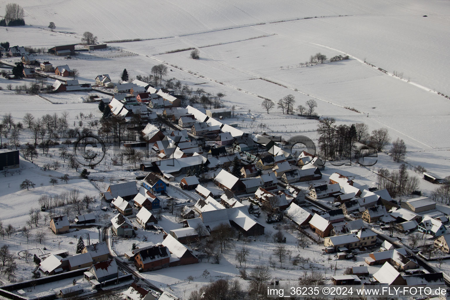 Aerial view of Siegen in the state Bas-Rhin, France