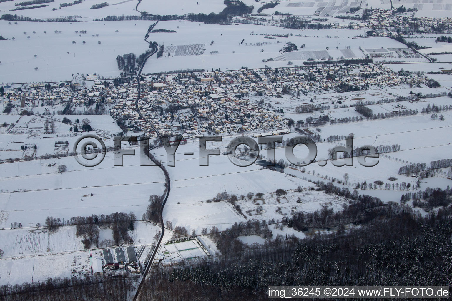 Drone image of Steinfeld in the state Rhineland-Palatinate, Germany