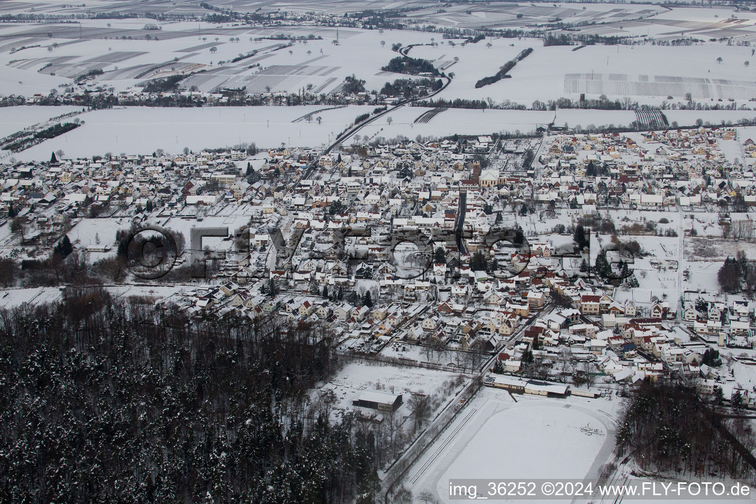 District Schaidt in Wörth am Rhein in the state Rhineland-Palatinate, Germany seen from above