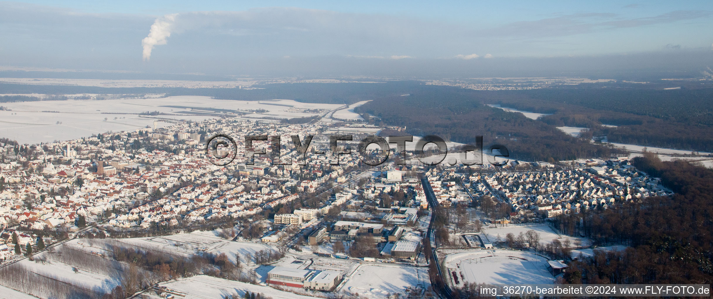 Aerial view of Kandel in the state Rhineland-Palatinate, Germany