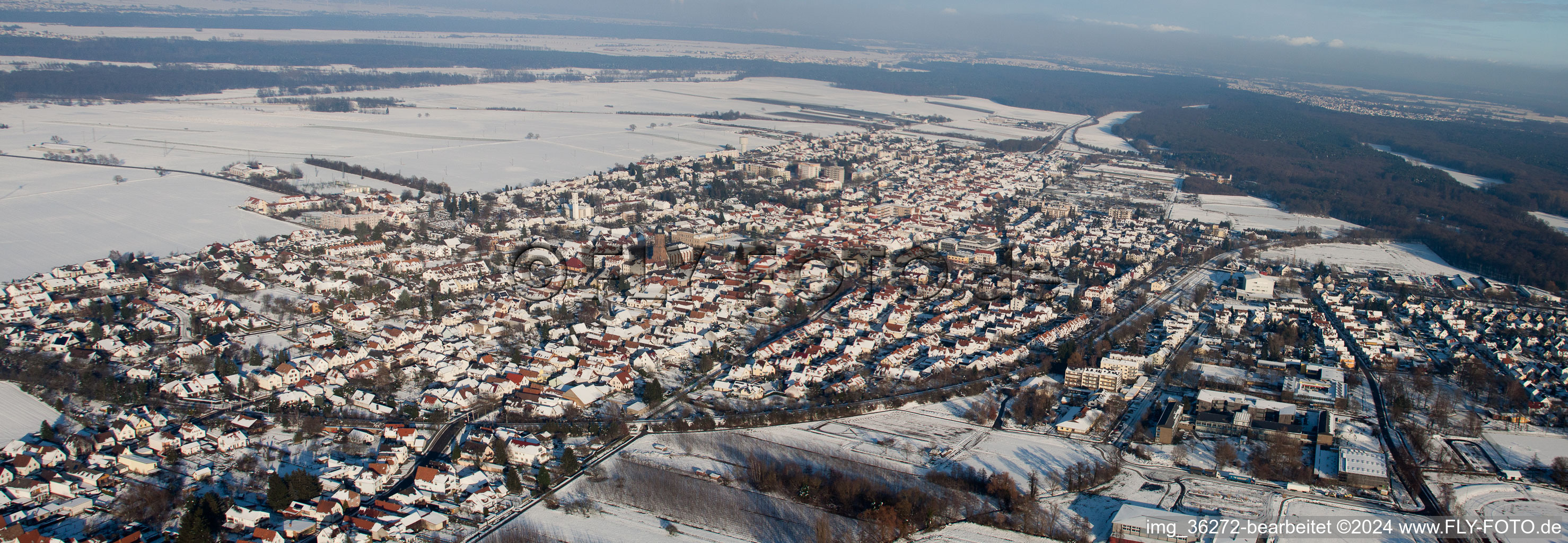 Aerial photograpy of Kandel in the state Rhineland-Palatinate, Germany