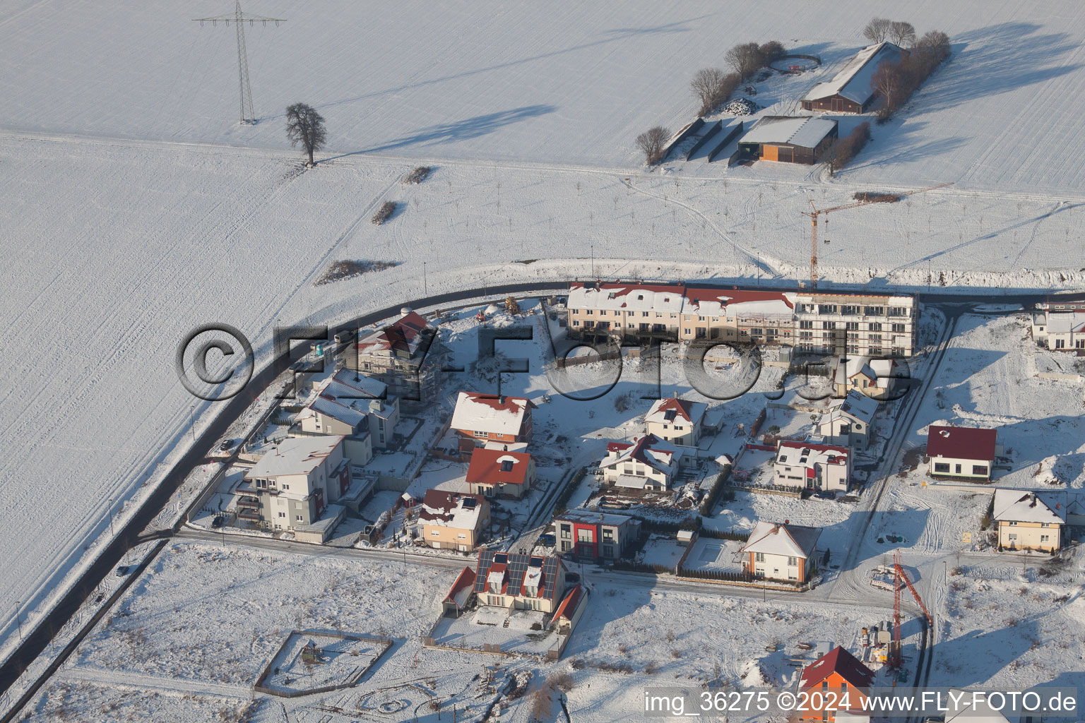 Bird's eye view of New development area Höhenweg in Kandel in the state Rhineland-Palatinate, Germany