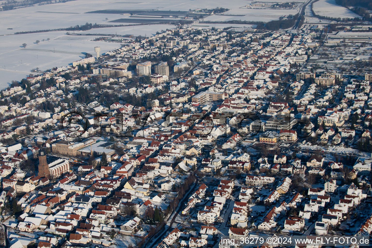 Kandel in the state Rhineland-Palatinate, Germany from above